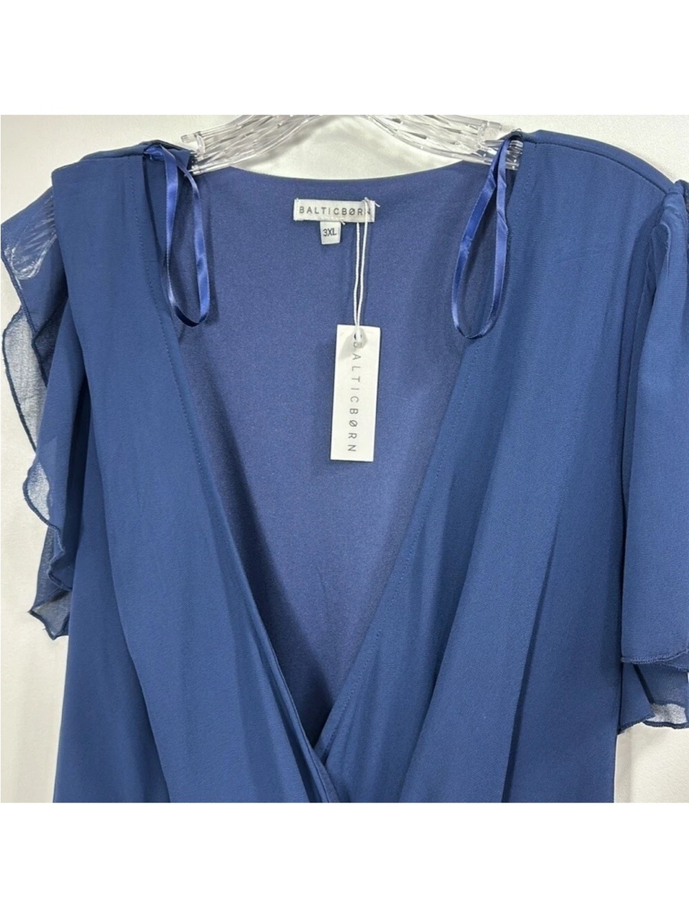 Baltic Born Navy Flutter-Sleeve Maxi Dress - Picture 5 of 7